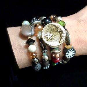 Handmade Bracelet with Vintage and Modern Elements (NB70-3H)